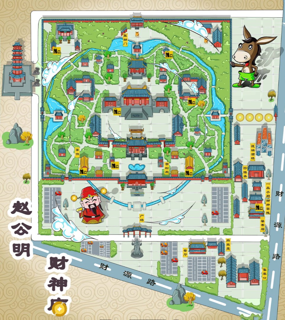 浚县寺庙类手绘地图